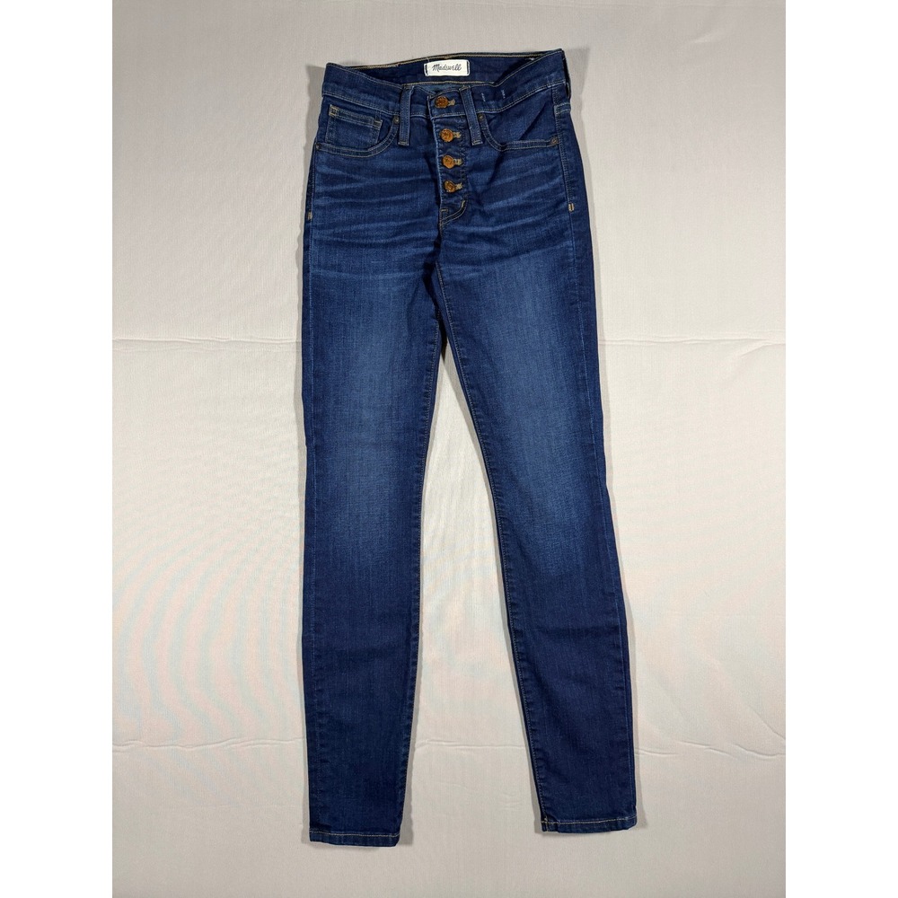 Madewell 9 High-Rise Skinny Jeans Blue Button Fly Denim Size 23 WMX-5 HO19
